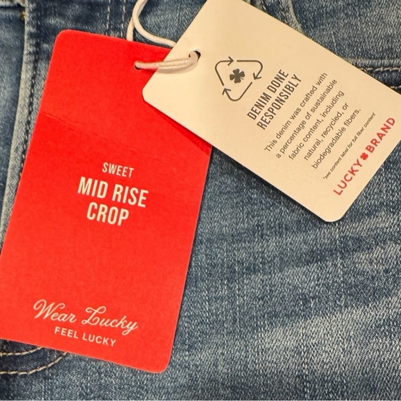 LUCKY BRAND Sweet Mid Rise Crop Jean Denim Advanced Stretch Light Wash NWT 12/31 - Picture 12 of 16